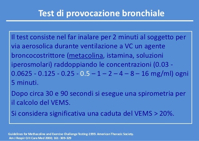 Il test alla metacolina