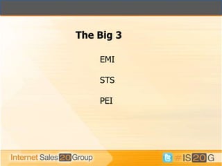 The Big 3

    EMI

    STS

    PEI
 