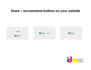 Share / recommend buttons on your website
 