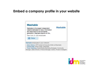 Embed a company profile in your website
 