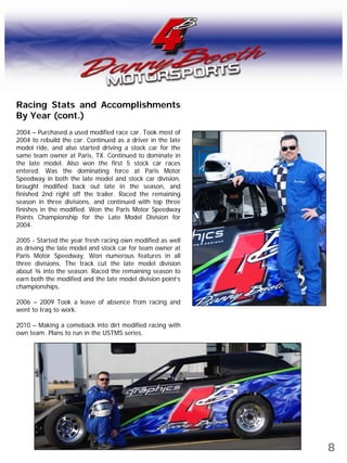 Danny Booth Motorsports Marketing Presentation 2010 2011 | PDF