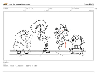 Scene
065
Duration
25:00
Panel
1
Duration
05:00
Dia
Dialog
ALL
YEAH! / WOO! / ALRIGHT! / LET'S DO IT!
Toad to Redemption rough Page 20/70
 
