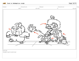 Scene
065
Duration
25:00
Panel
3
Duration
05:00
Dia
Dialog
<bumbling/crashing>
Toad to Redemption rough Page 22/70
 