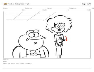 Scene
060
Duration
30:00
Panel
2
Duration
05:00
Dia
Dialog
ANNE
Make the Mayor look like a coward
Toad to Redemption rough Page 3/70
 