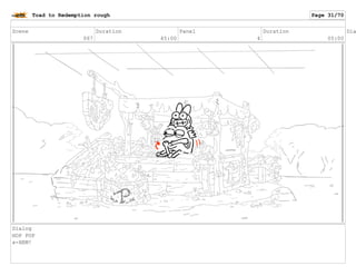 Scene
067
Duration
45:00
Panel
4
Duration
05:00
Dia
Dialog
HOP POP
a-HEM!
Toad to Redemption rough Page 31/70
 