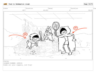 Scene
067
Duration
45:00
Panel
6
Duration
05:00
Dia
Dialog
CLOAKED ROBBER (SPRIG)
Gimme all your coppers, old frog!
Toad to Redemption rough Page 33/70
 