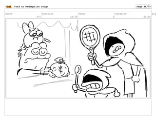 Scene
071
Duration
25:00
Panel
1
Duration
05:00
Dia
Toad to Redemption rough Page 46/70
 