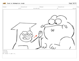 Scene
073
Duration
01:00:00
Panel
4
Duration
05:00
Dia
Dialog
JACINDA
No need! I get it.
Toad to Redemption rough Page 58/70
 