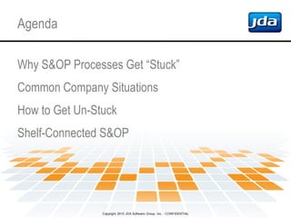 Copyright 2010 JDA Software Group, Inc. - CONFIDENTIAL
Agenda
Why S&OP Processes Get “Stuck”
Common Company Situations
How to Get Un-Stuck
Shelf-Connected S&OP
 