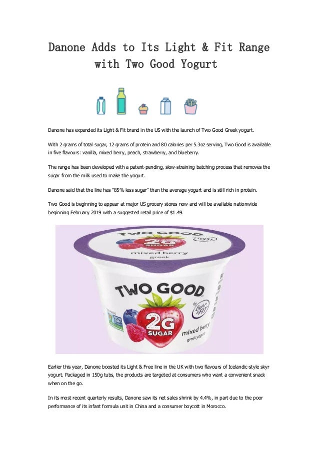 Danone Adds to Its Light & Fit Range with Two Good Yogurt