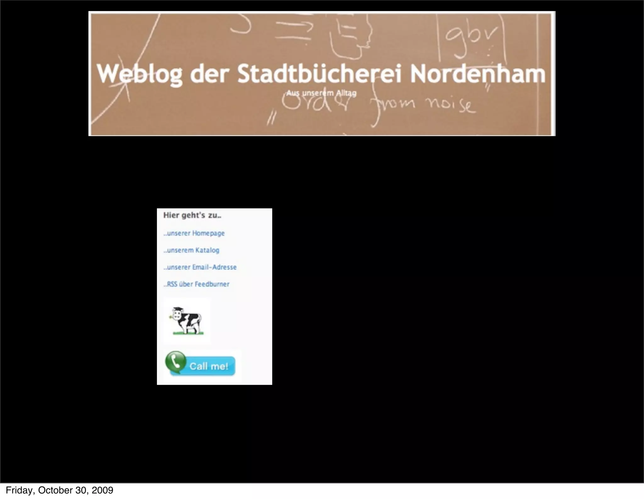 Friday, October 30, 2009
 