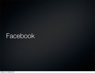 Facebook




Mittwoch, 20. Oktober 2010
 
