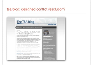 tsa blog: designed conﬂict resolution?
 