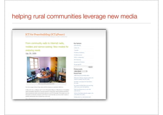 helping rural communities leverage new media
 