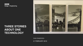 DAN RAMSDEN
21 FEBRUARY 2019
THREE STORIES
ABOUT ONE
TECHNOLOGY
 
