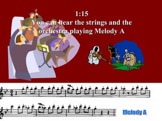 1:15 You can hear the strings and the orchestra playing Melody A Melody A 