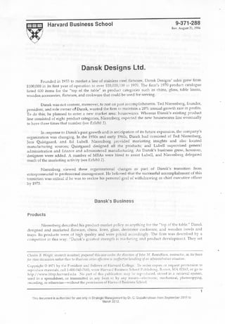 Case Study of Dansk Design