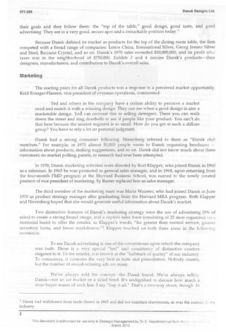 Case Study of Dansk Design