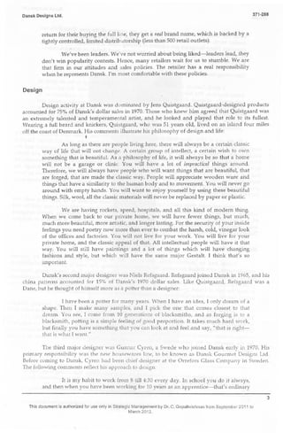 Case Study of Dansk Design