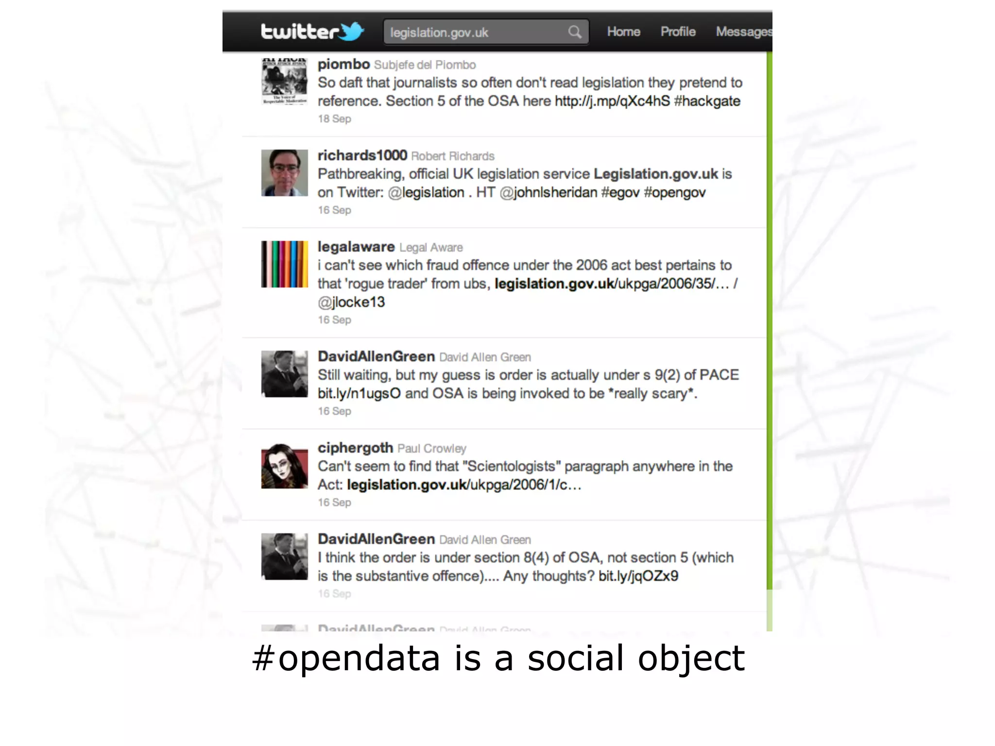 #opendata is a social object
 