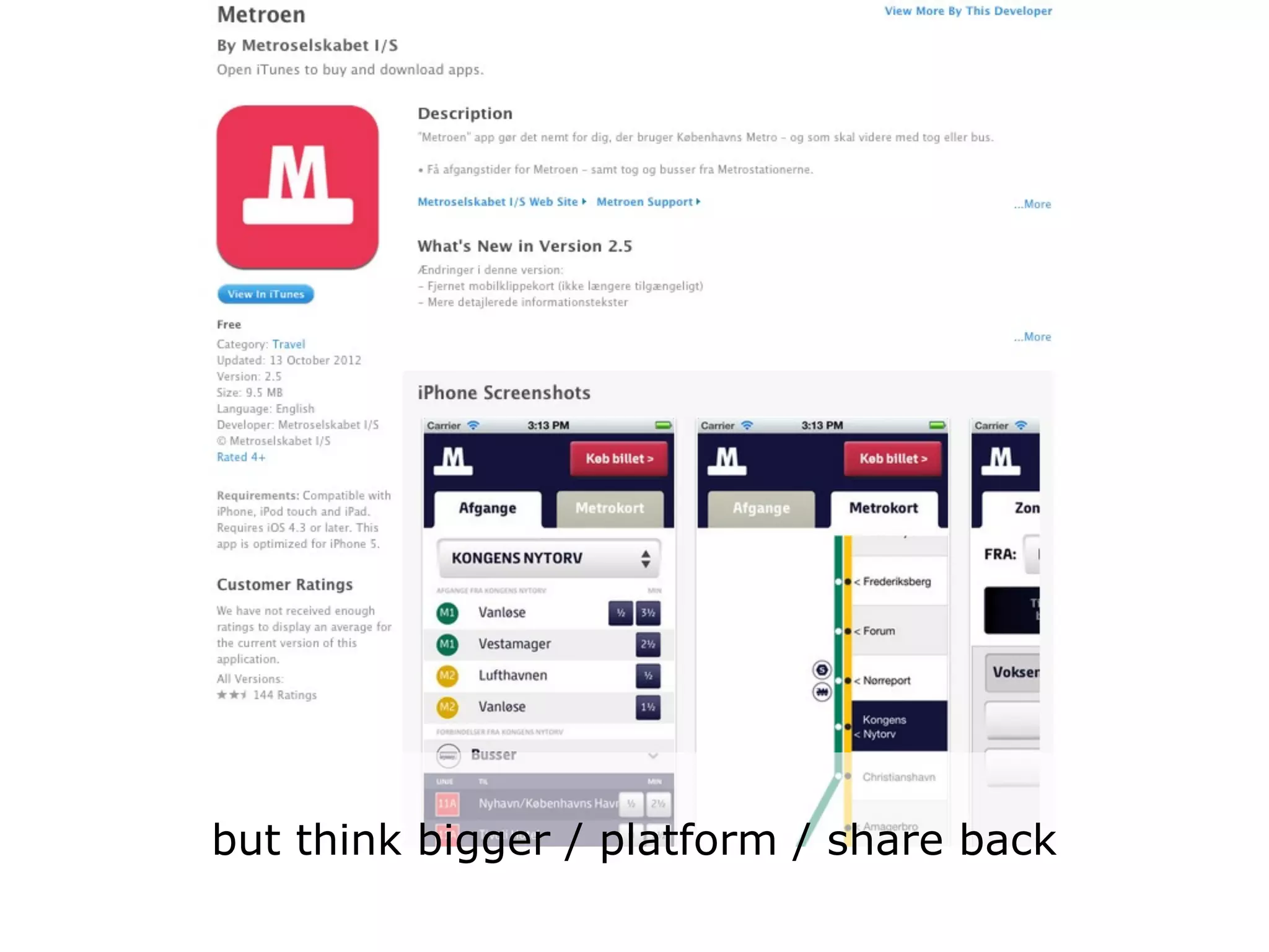 but think bigger / platform / share back
 