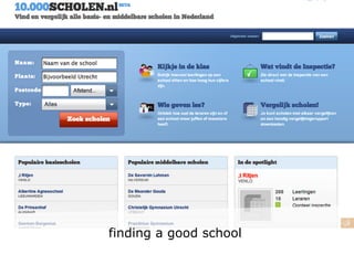 finding a good school
 