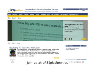 join us at ePSIplatform.eu
 