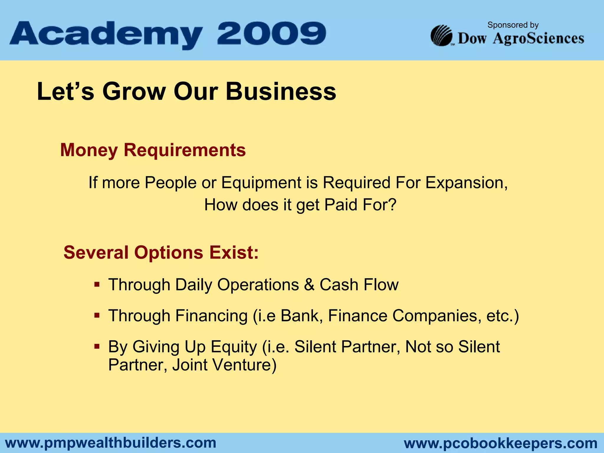 Get ready for the upturn!!  Create your 5 year plan; and EXECUTE!Let’s Grow Our BusinessWhyare we in Business?To maximize the value of Our Business…. Period!There is no other reason !!