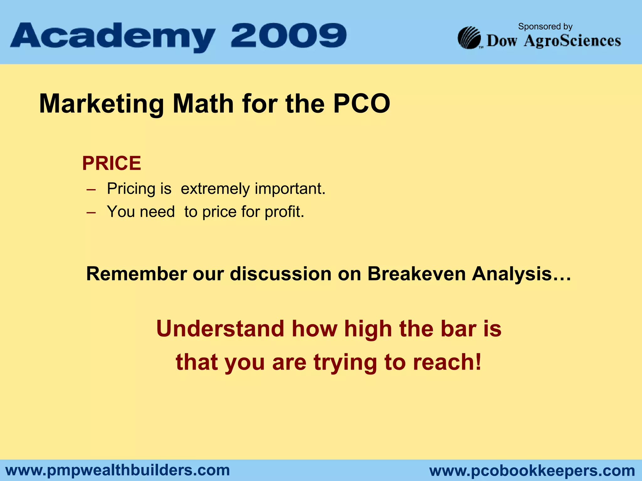   Selling Cost as a percentage of revenue