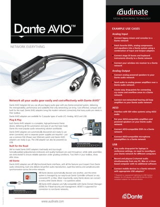 Dante AVIO Adapters Datasheet