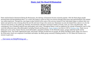 Dante And The Road Of Humanism | PPT