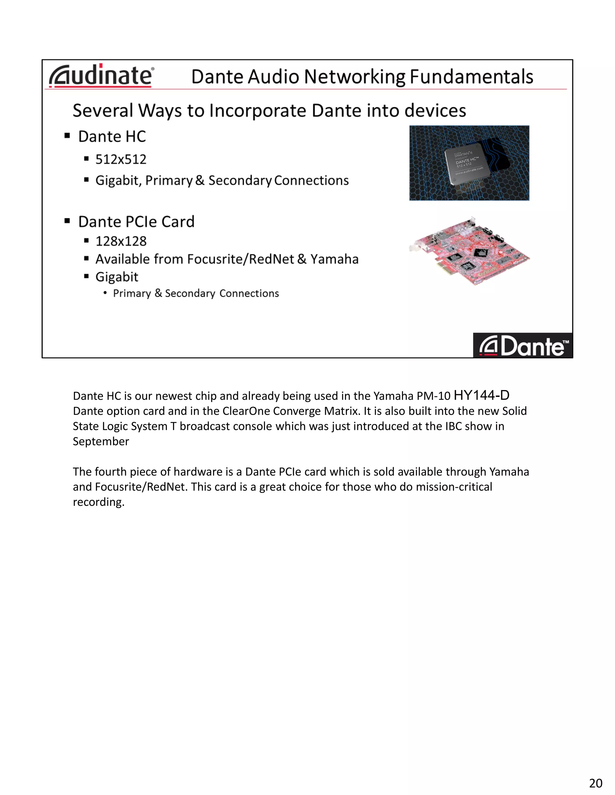 Dante Audio Networking Fundamentals | PDF