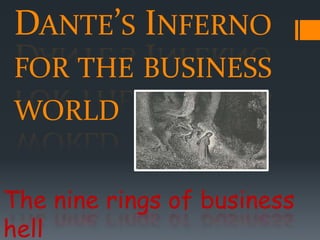 DANTE’S INFERNO
FOR THE BUSINESS

WORLD
The nine rings of business
hell

 
