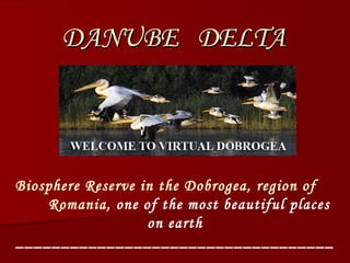 DANUBE  DELTA Biosphere Reserve in the Dobrogea, region of  Romania,  one of the most beautiful places on earth ______________________________________ Music: Blue Danube, Johann Strauss 