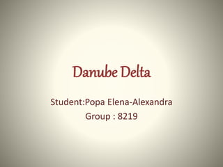 Danube Delta
Student:Popa Elena-Alexandra
Group : 8219
 