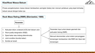 Nilai Rmr Danu mirza rezky (212190012) bidang diskontinu pada massa batuan | PPTX