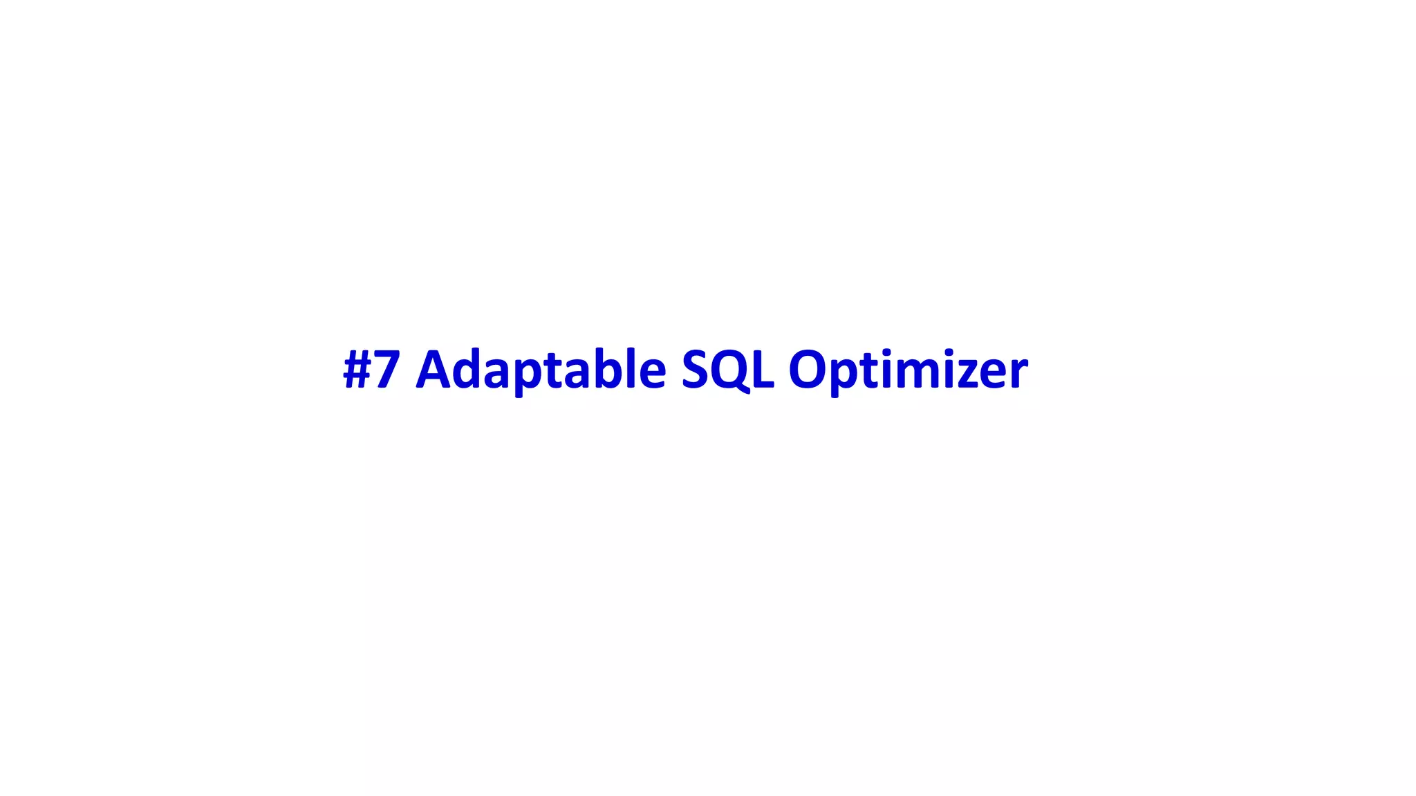 #7 Adaptable SQL Optimizer 
 