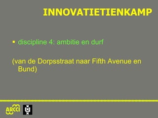 discipline 4: ambitie en durf (van de Dorpsstraat naar Fifth Avenue en Bund) INNOVATIETIENKAMP 