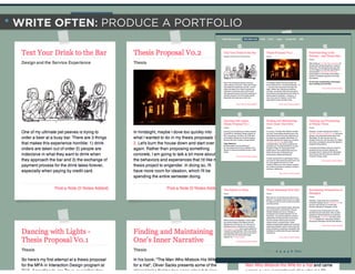 * WRITE OFTEN: PRODUCE A PORTFOLIO
 