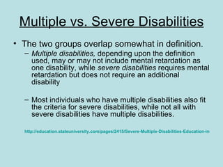 Server Disability Examples Dap Characteristics Of Severe And Multiple Disabilities | PPT