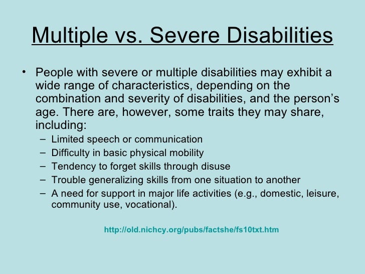 Characteristics of learning disabilities