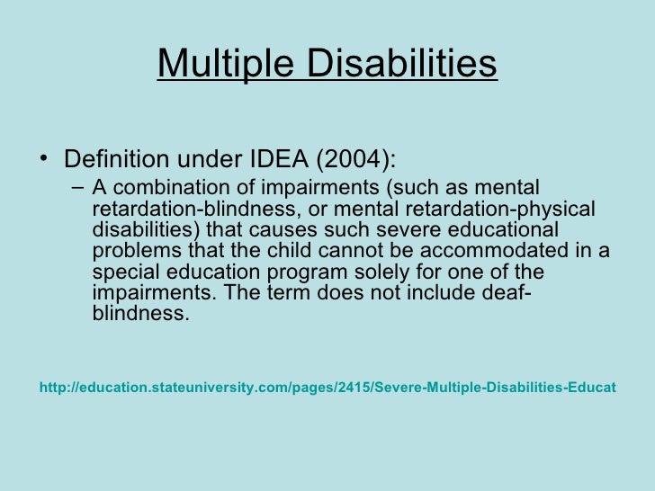 Dap characteristics of severe and multiple disabilities
