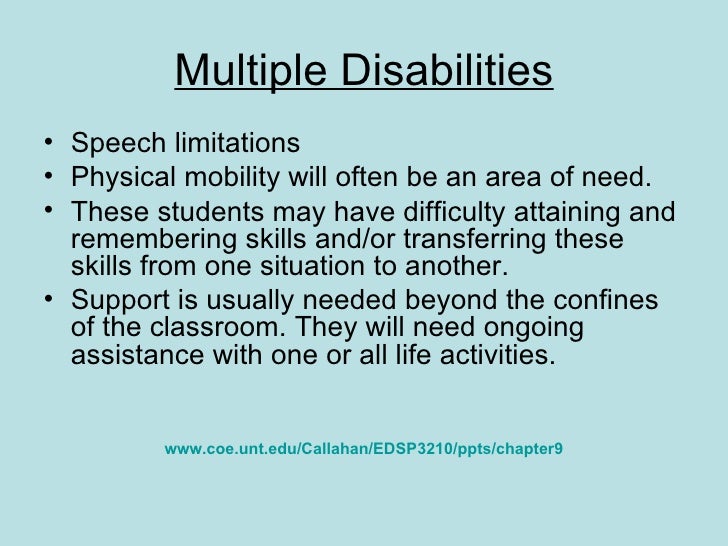 Dap characteristics of severe and multiple disabilities