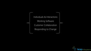 Individuals & Interactions
Working Software
Customer Collaboration
Responding to Change
 