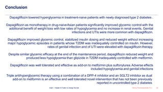 Triple antihyperglycemic therapy using a combination of a DPP-4 inhibitor and an SGLT2 inhibitor as dual
add-on to metform...