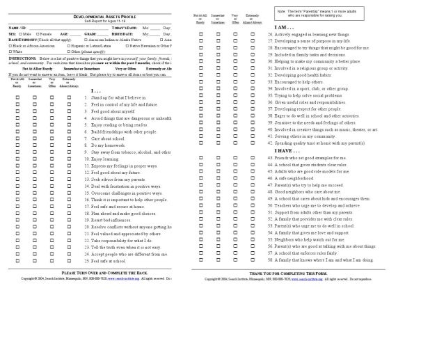 Search Institute's Developmental Assets Profile: What It Is and How t…