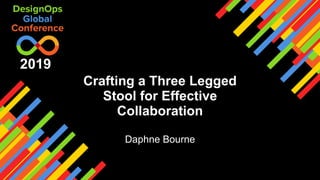 Crafting a Three Legged
Stool for Effective
Collaboration
Daphne Bourne
2019
 