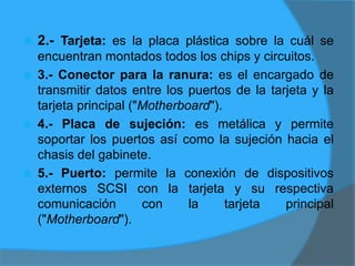 ESQUEMA  DE UN PUERTO SCSI 68     Para conectar  unidades lectoras de cintas, impresoras y escáneres.