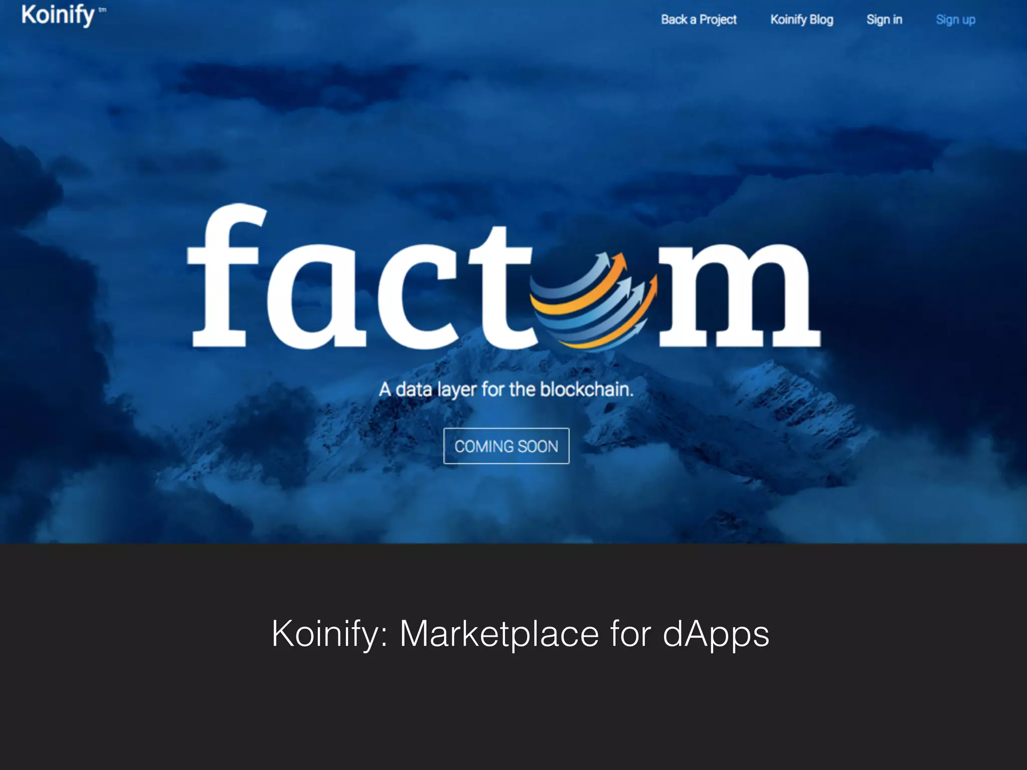Koinify: Marketplace for dApps
 