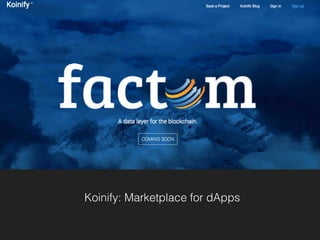 Koinify: Marketplace for dApps
 